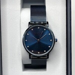 NWOT Sophie & Freda Women's Blue Watch with Swarovski Crystals
